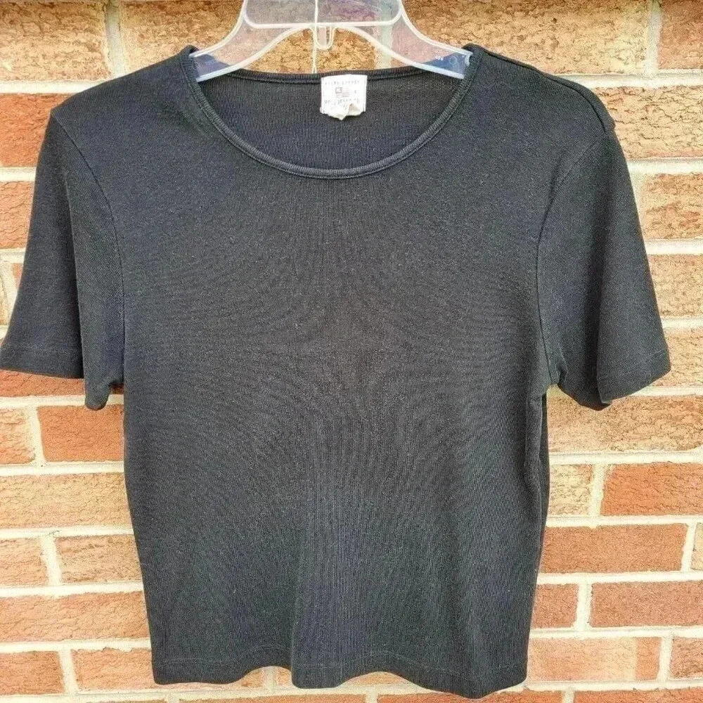 Ralph Lauren Polo Jeans Co. Black Tee Shirt Women's Size Large Made in USA